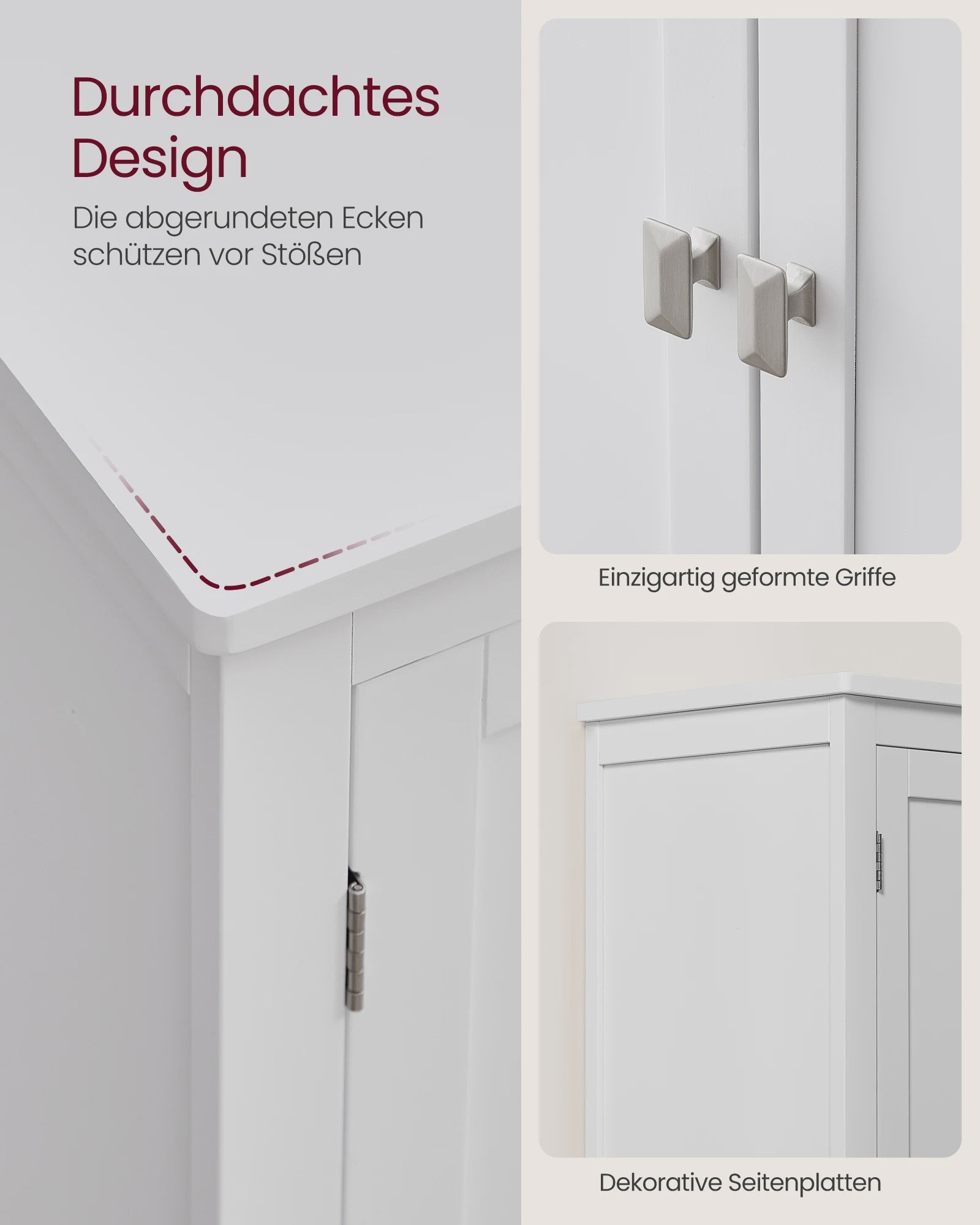 VASAGLE Hoge Kast met 4 Deuren - Stijlvolle Opbergoplossing voor Badkamer of Keuken (30x60x110 cm)