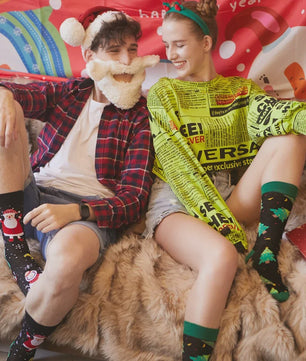 Vrolijke Kerstsokken Heren - Katoen - Feestelijke Patronen