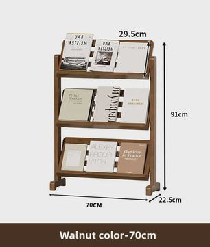 Stijlvolle Houten Boekenkast - Ultradun Magazine & Krantenrek voor Woonkamer of Kantoor