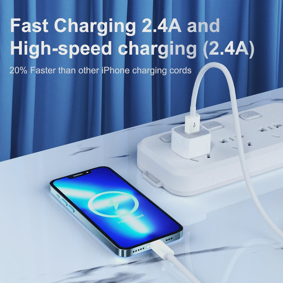 Snellaad USB naar Lightning Kabel voor iPhone | 1m & 2m | MFi Certificering