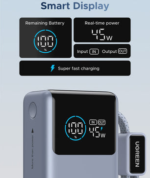 UGREEN 55W Powerbank 10000mAh met Type-C Kabel - Draagbaar Snel Laden