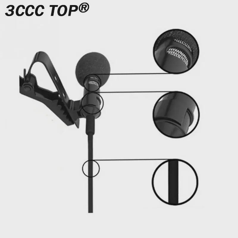 Externe Lavalier Microfoon met 3.5mm Jack voor Auto Radio, DVD-spelers en meer