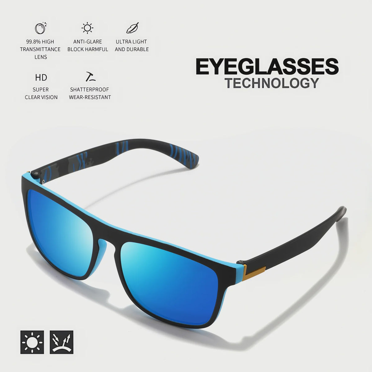 4x Klassieke Gepolariseerde Sport Zonnebril Heren Dames - Lichtgewicht PC Frame UV400