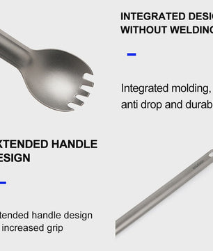 Widesea Titanium Spork - Lichtgewicht Outdoor Bestek voor Kamperen, Hiken en Reizen