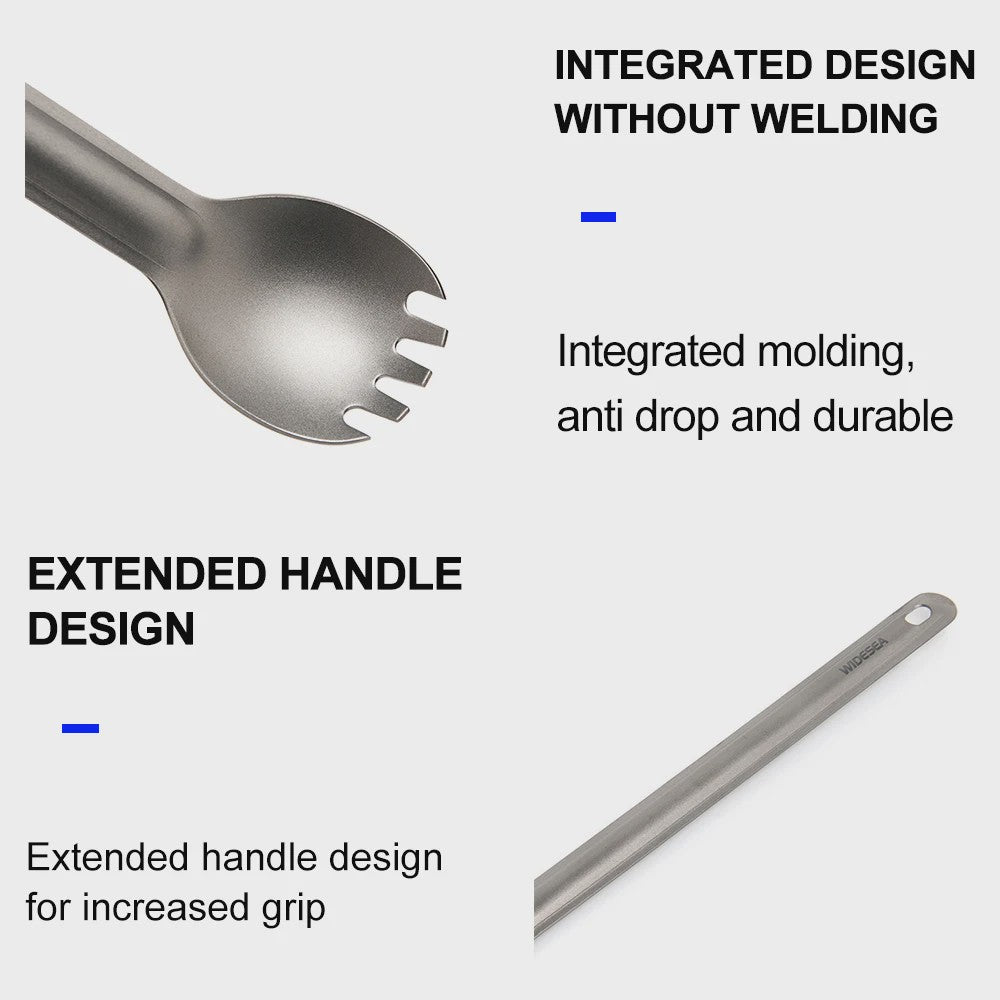 Widesea Titanium Spork - Lichtgewicht Outdoor Bestek voor Kamperen, Hiken en Reizen