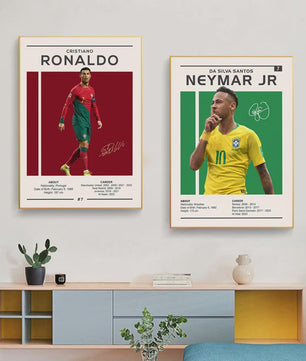 Iconische Maradona Handtekening Poster - Argentinië Voetbal Canvas Muurdecoratie