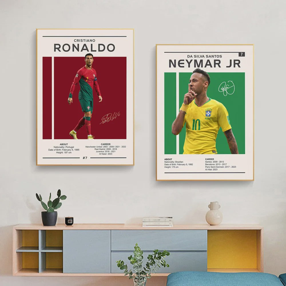 Iconische Maradona Handtekening Poster - Argentinië Voetbal Canvas Muurdecoratie