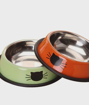 RVS Kattenvoerbak met Antislip Basis - Voer- en Waterbakje voor Kittens & Katten