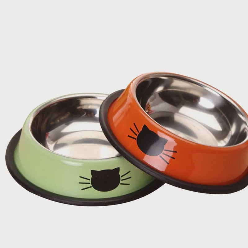 RVS Kattenvoerbak met Antislip Basis - Voer- en Waterbakje voor Kittens & Katten