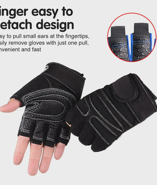 Half Vinger Trainingshandschoenen met Polsband - Fitness, Gewichtheffen, Fietsen