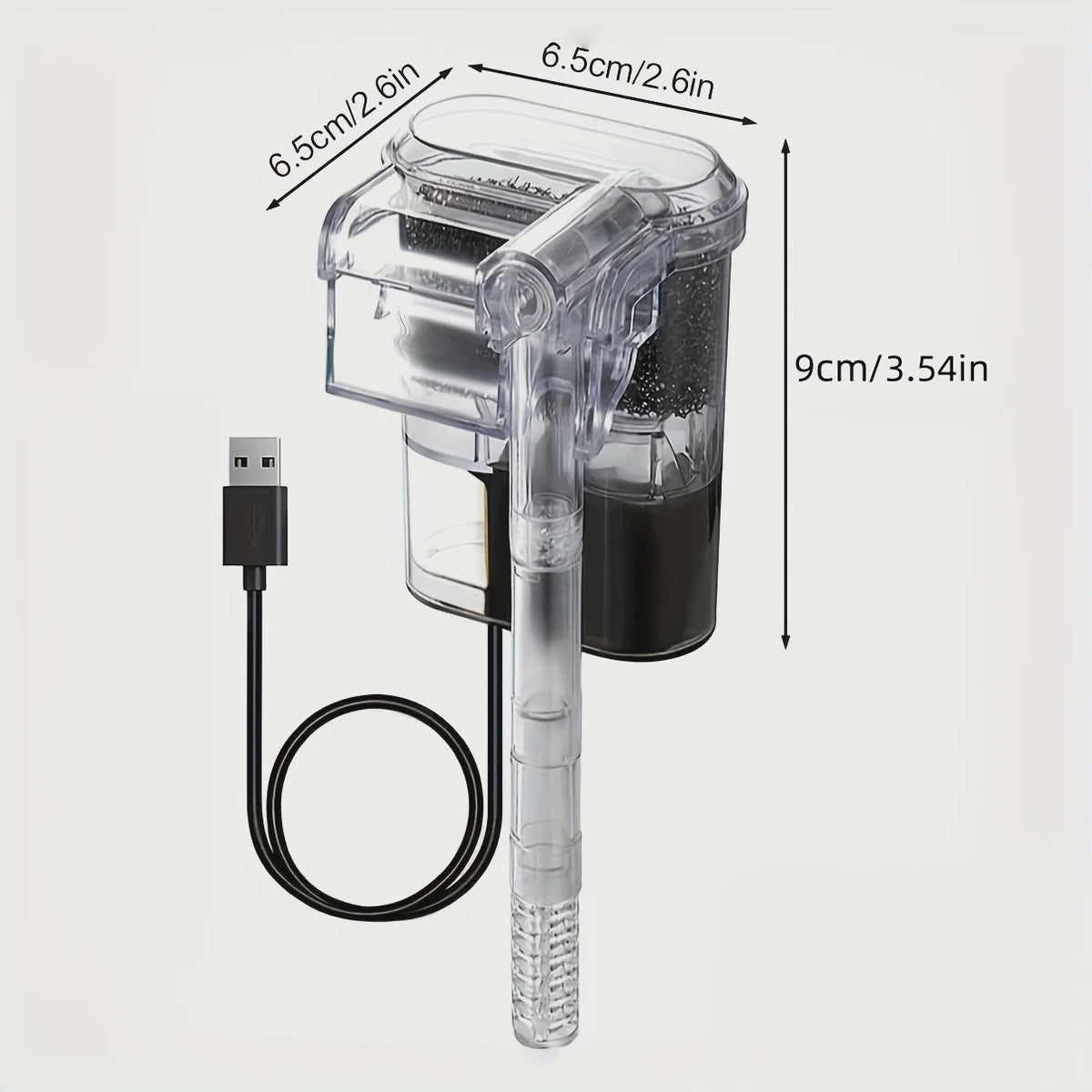 Compacte Hangende Aquarium Filter met USB Voeding - Ideaal voor Aquaria tot 30cm