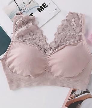 Comfortabele Seamless Lace Bralette voor Dames - Push-Up & Draadloos Sport BH