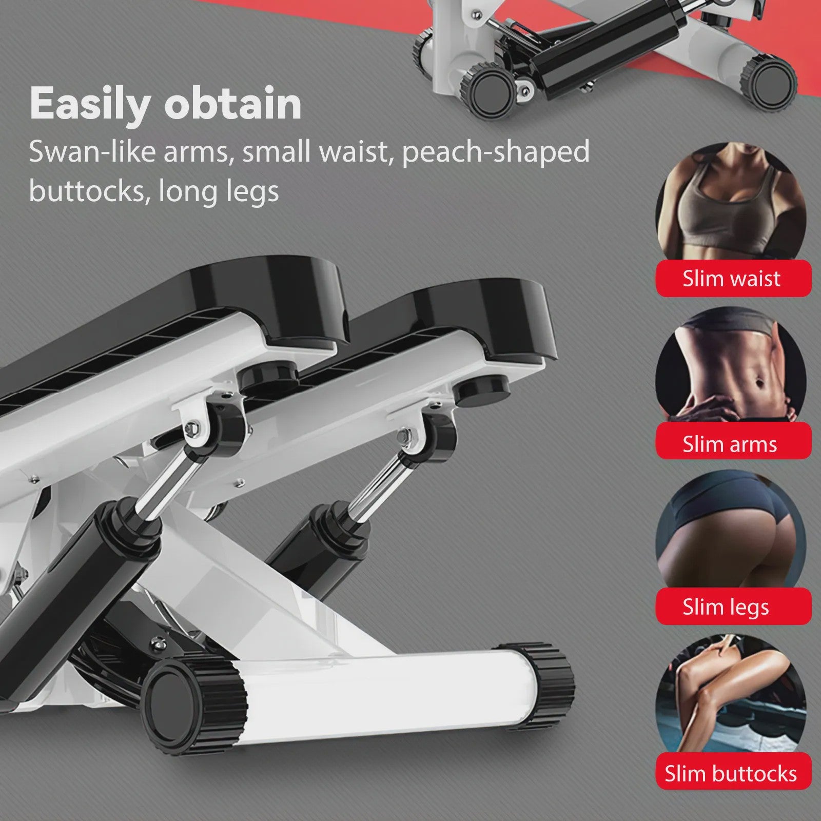 Mini Stepper met Weerstandsbanden - Compacte Full Body Workout Machine voor Thuis