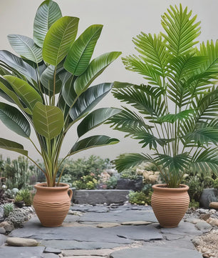 Set van 2 Luxe Kunstplanten: Realistische Palm en Bananenboom voor Huis & Hotel