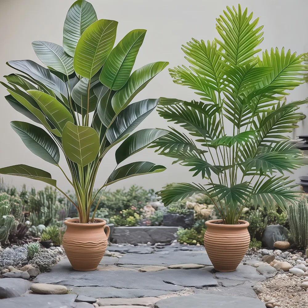 Set van 2 Luxe Kunstplanten: Realistische Palm en Bananenboom voor Huis & Hotel