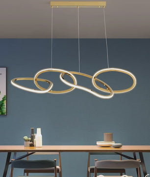 Moderne LED Plafondlamp Ring Design - Dimbare Hanglamp voor Woonkamer & Eetkamer