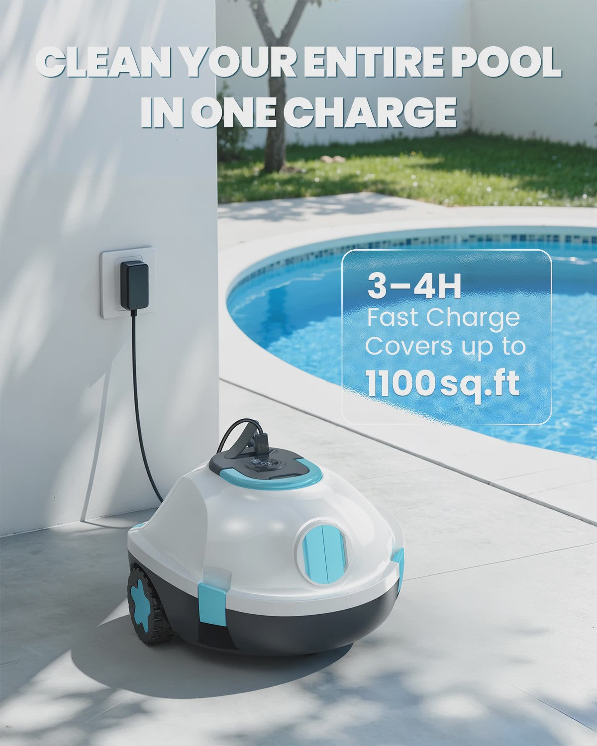 Y20S Draadloze Robot Zwembadreiniger - Automatisch, 120 Min. Werktijd, IPX8 Waterdicht
