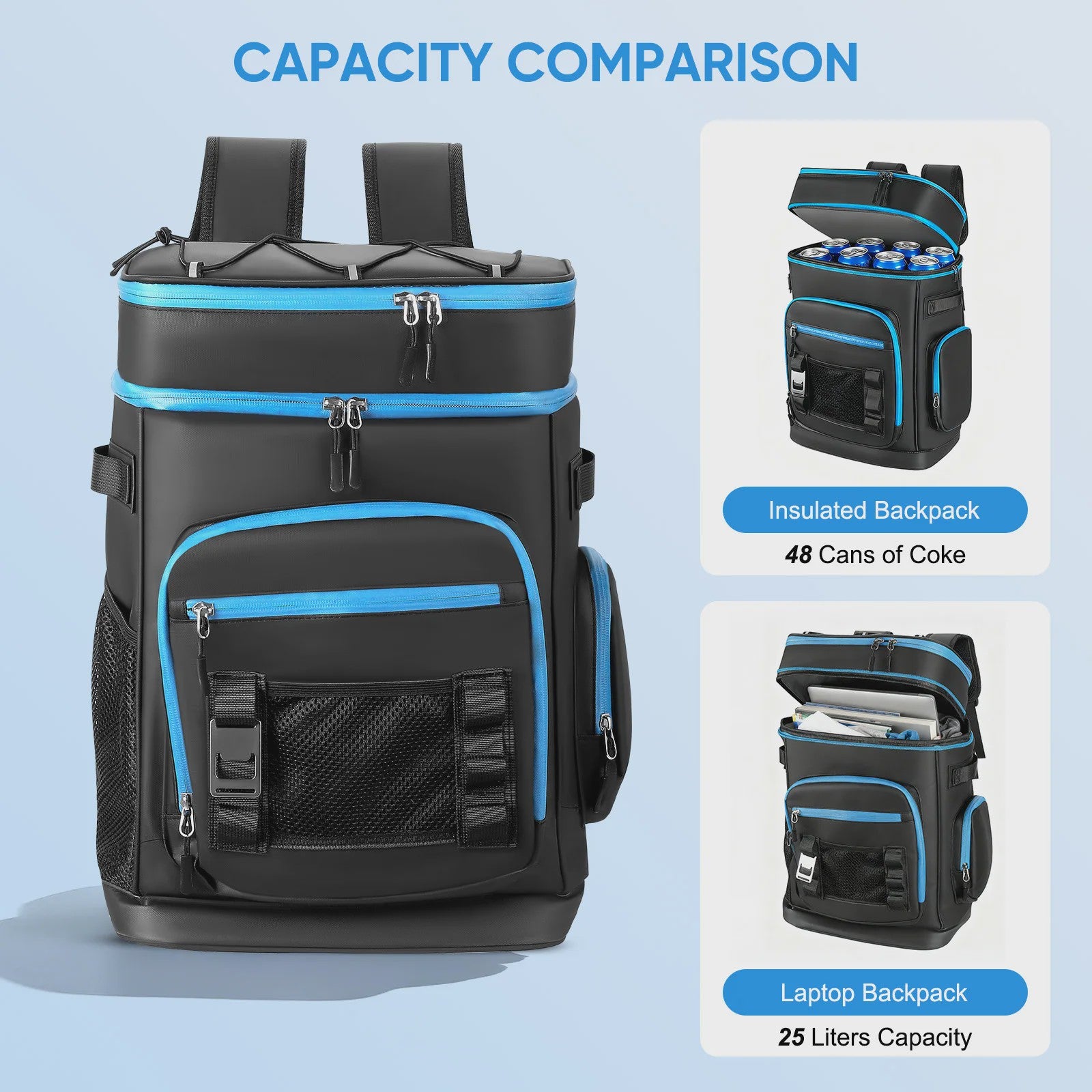 30L Waterproof Insulated Cooler Backpack for Men Women Leak Proof Cooler Rucksack for Camping Beach Fishing Picnic Travel Bag ﻿ ﻿