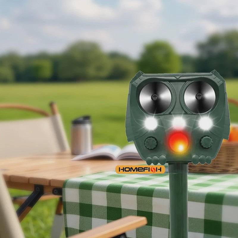 Solar Dier Afweerder Ultrasoon met LED Verlichting - Honden, Katten & Vogels Verjagen