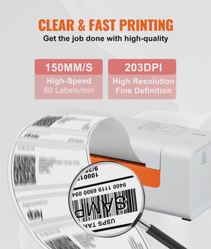 Professionele Thermische Labelprinter - 203 DPI USB Desktop Printer voor Verzending & Barcodes