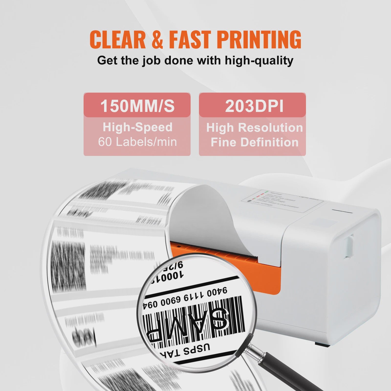 Professionele Thermische Labelprinter - 203 DPI USB Desktop Printer voor Verzending & Barcodes