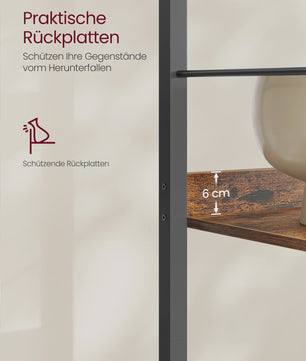VASAGLE Hoge Boekenkast met 6 Planken - Stijlvolle Opbergkast met Metalen Frame
