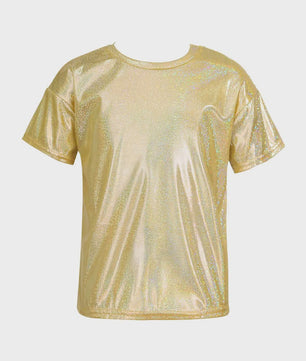 Glanzend Metallic Kinder T-shirt - Perfect voor Dans & Performance
