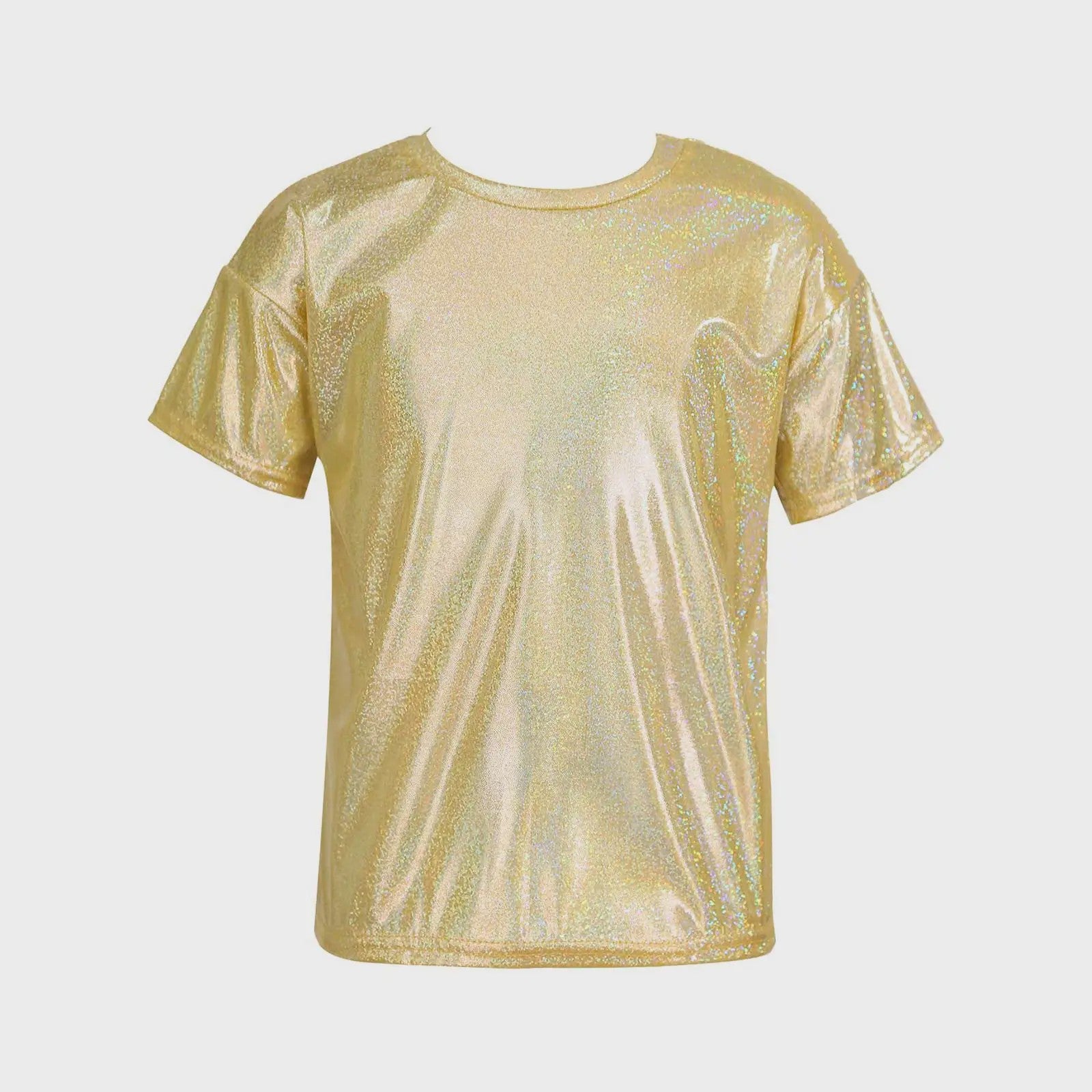 Glanzend Metallic Kinder T-shirt - Perfect voor Dans & Performance