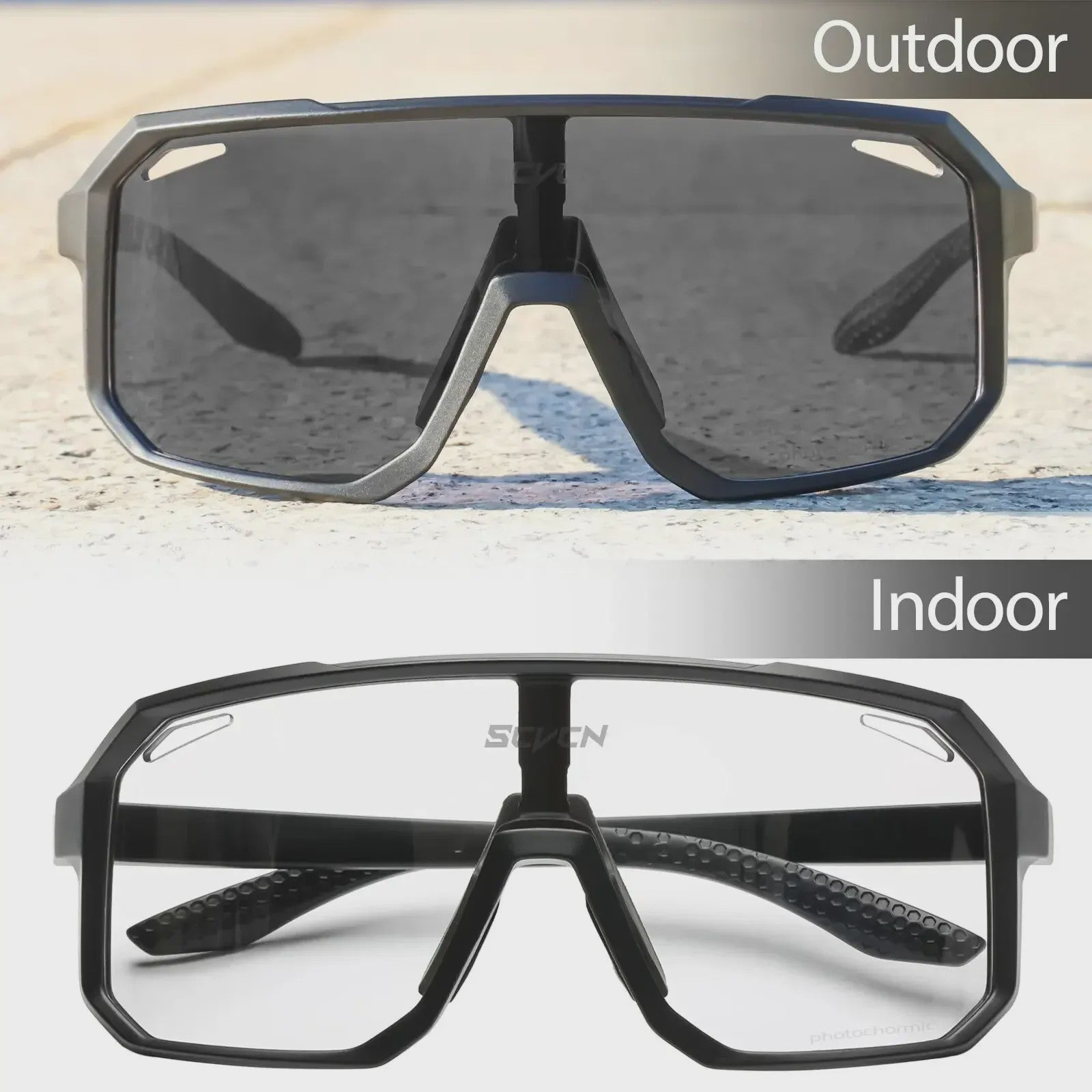 Fotocromische Sportbril voor Fietsen & Outdoor | SCVCN Wielren & MTB Zonnebril