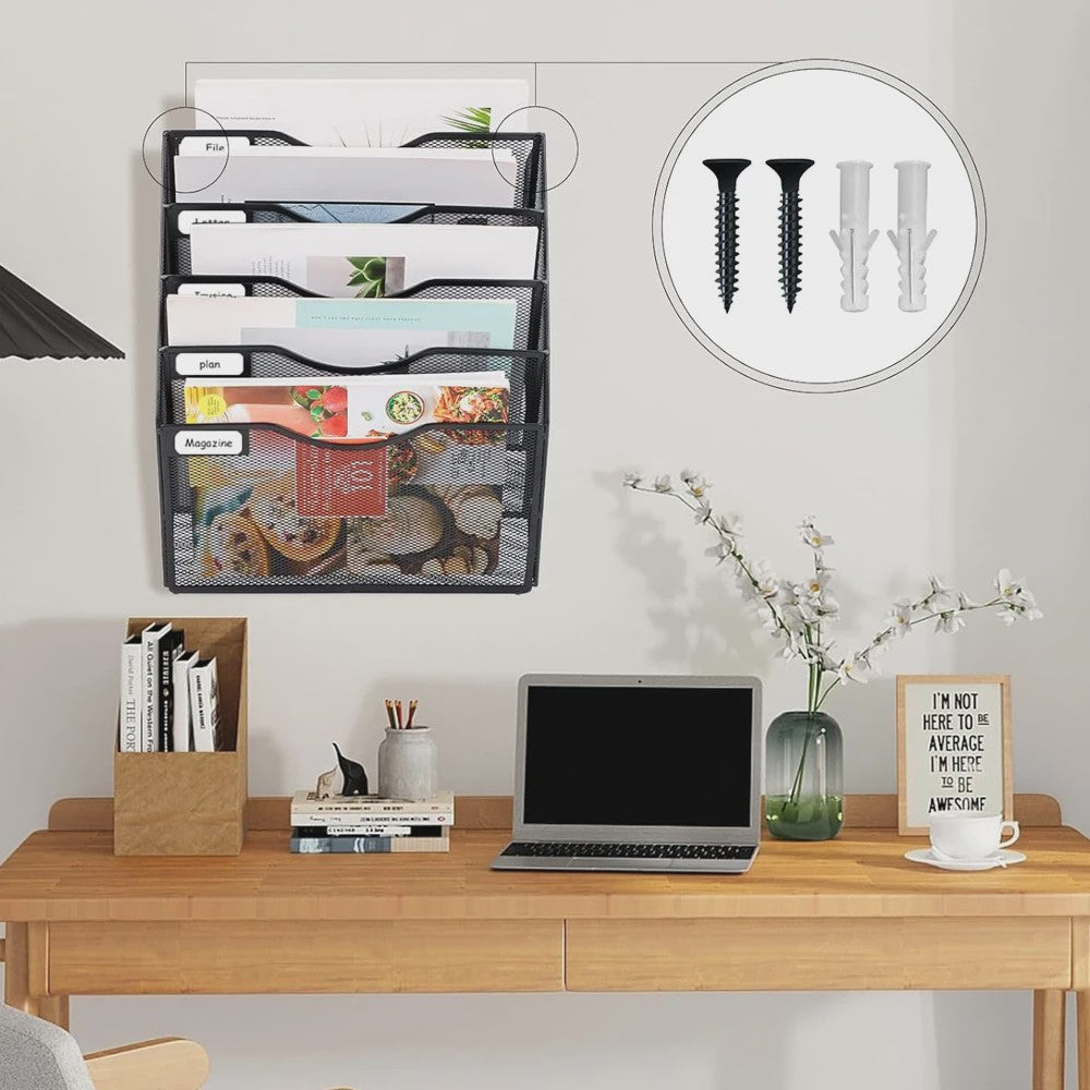 Wandrek Metaal Gaas 5 Vakken - Documenten, Tijdschriften & Brieven Organizer