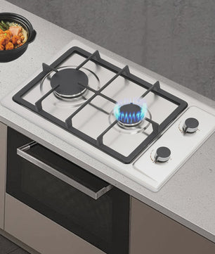 RVS Gasfornuis met 2 Pits, Automatische Ontsteking en Drukregelaar - Keuken