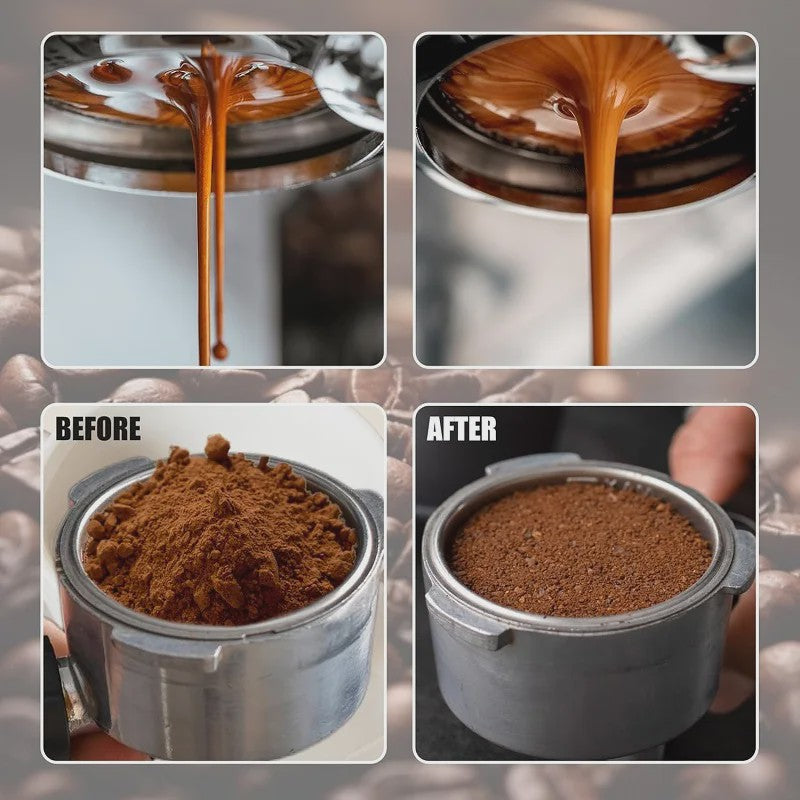 Professionele Espresso WDT Tool & Doseerring Set met Houten Handvat