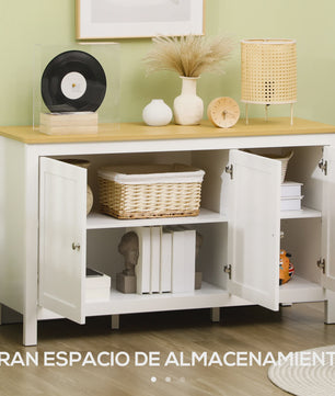 Moderne Keukenkast Sideboard met 3 Deuren - 120x40x70 cm Wit
