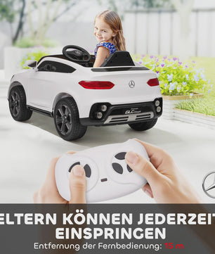 Elektrische Kinderauto 12V met Afstandsbediening, LED, Muziek & 3 Snelheden - Wit