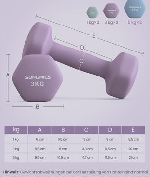 SONGMICS Dumbbell Set met Standaard - 2x1kg, 2x3kg, 2x5kg - Gecoat