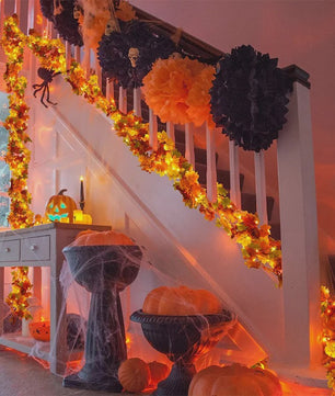 200cm Herfst Esdoornblad Slinger met Kunstbladeren - Decoratie voor Huis, Tuin, Halloween