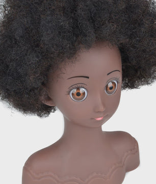 Professionele Pruikenkop met Afro Haar - Trainingshoofd voor Haarstylisten en Vlechters