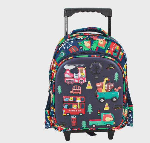 Kinder Trolley Rugzak met Wieltjes - Leuke Reisbagage voor Peuters en Kleuters