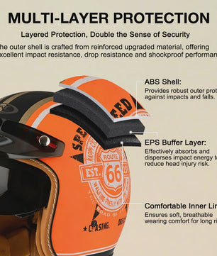 Stijlvolle Open Face Motorhelm met Unieke Graffiti Art - Lichtgewicht & Geventileerd