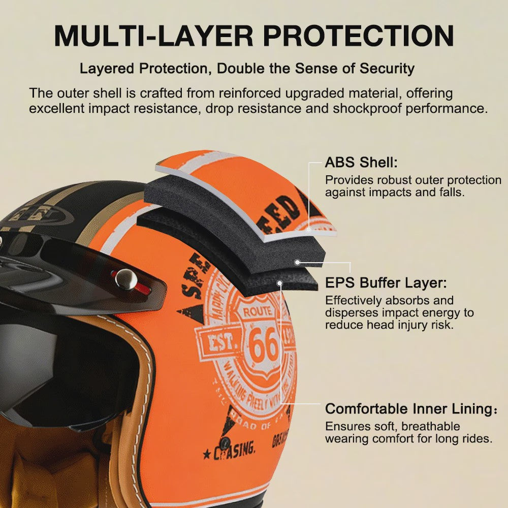Stijlvolle Open Face Motorhelm met Unieke Graffiti Art - Lichtgewicht & Geventileerd