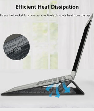 Luxe Croco Leren Laptop Sleeve & Stand voor MacBook Air/Pro 13-16 Inch