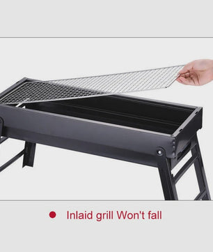 Grote Opvouwbare BBQ Barbecue Grill 60CM - Draagbaar Houtskool Fornuis voor Buiten, Camping & Picknick