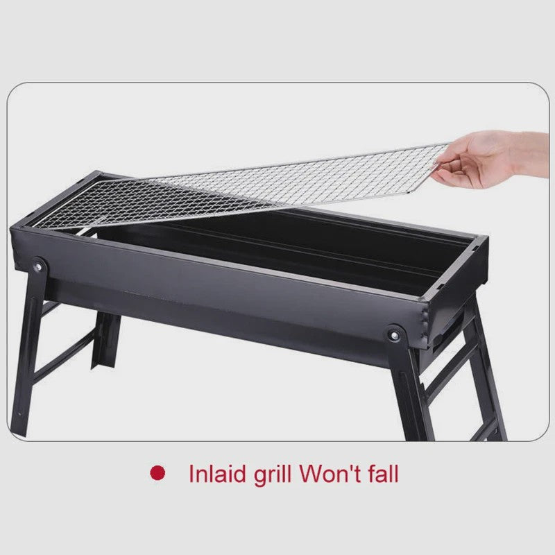 Grote Opvouwbare BBQ Barbecue Grill 60CM - Draagbaar Houtskool Fornuis voor Buiten, Camping & Picknick