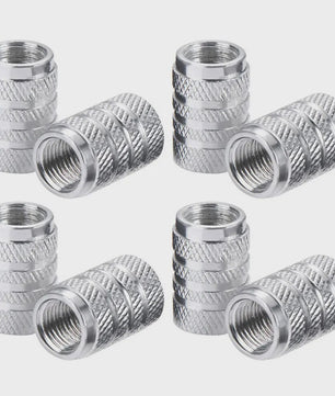 4x Aluminium Ventieldopjes Auto - Universeel & Stijlvol met Knurling Grip