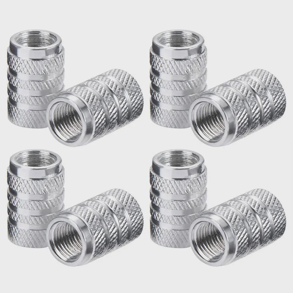 4x Aluminium Ventieldopjes Auto - Universeel & Stijlvol met Knurling Grip