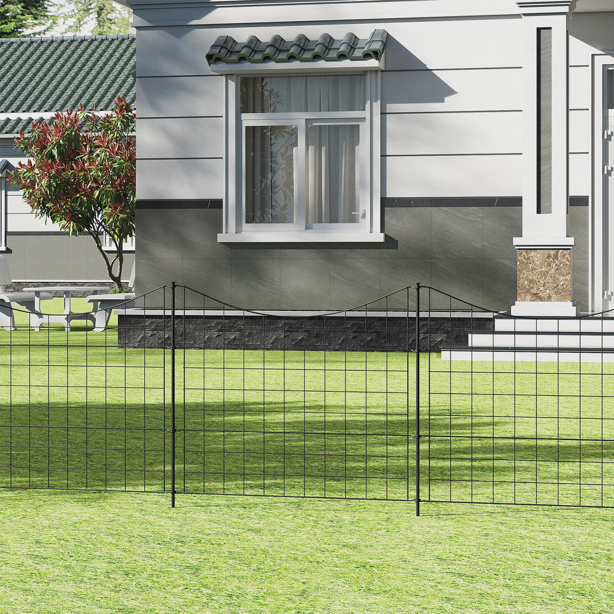 Decoratieve Tuinafsluiting Zwart - Dier-, Vijver- en Bloemenschutting