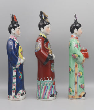 Handgeschilderde Porseleinen Beeldjes: Chinese Prinsessen & Keizerinnen Qing Dynastie
