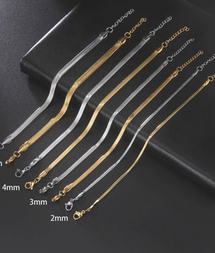 Minimalistische Slangenketting Anklet - Roestvrij Staal Goudkleurig