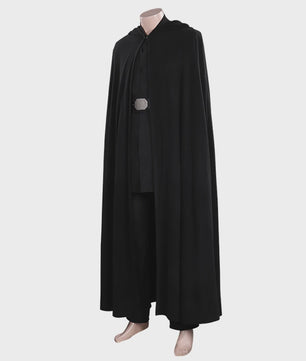 Volwassen Mannen Zwarte Jedi Ridder Cape Outfit - Fantasy Cosplay Kostuum