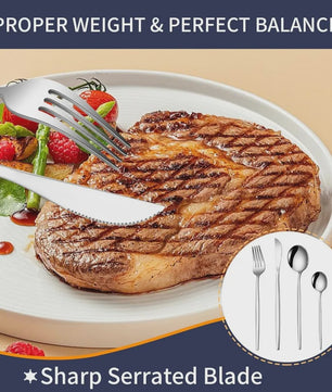 24-delige RVS Bestekset - Diner, Dessert & Theelepels - Vaatwasserbestendig